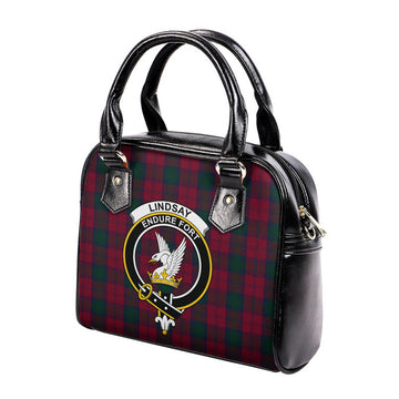 Lindsay Tartan Shoulder Handbags with Family Crest - Tartanvibesclothing