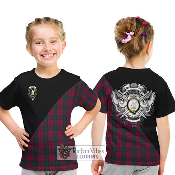 Lindsay Tartan Kid T-Shirt with Family Crest and Military Logo Style - Tartanvibesclothing Shop