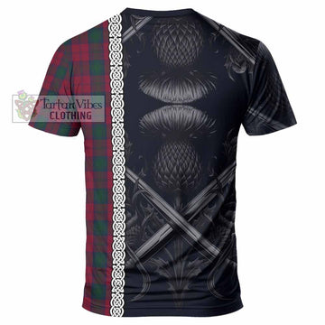 Tartan Vibes Clothing Lindsay Tartan T-Shirt with Family Crest Cross Sword Thistle Celtic Vibes