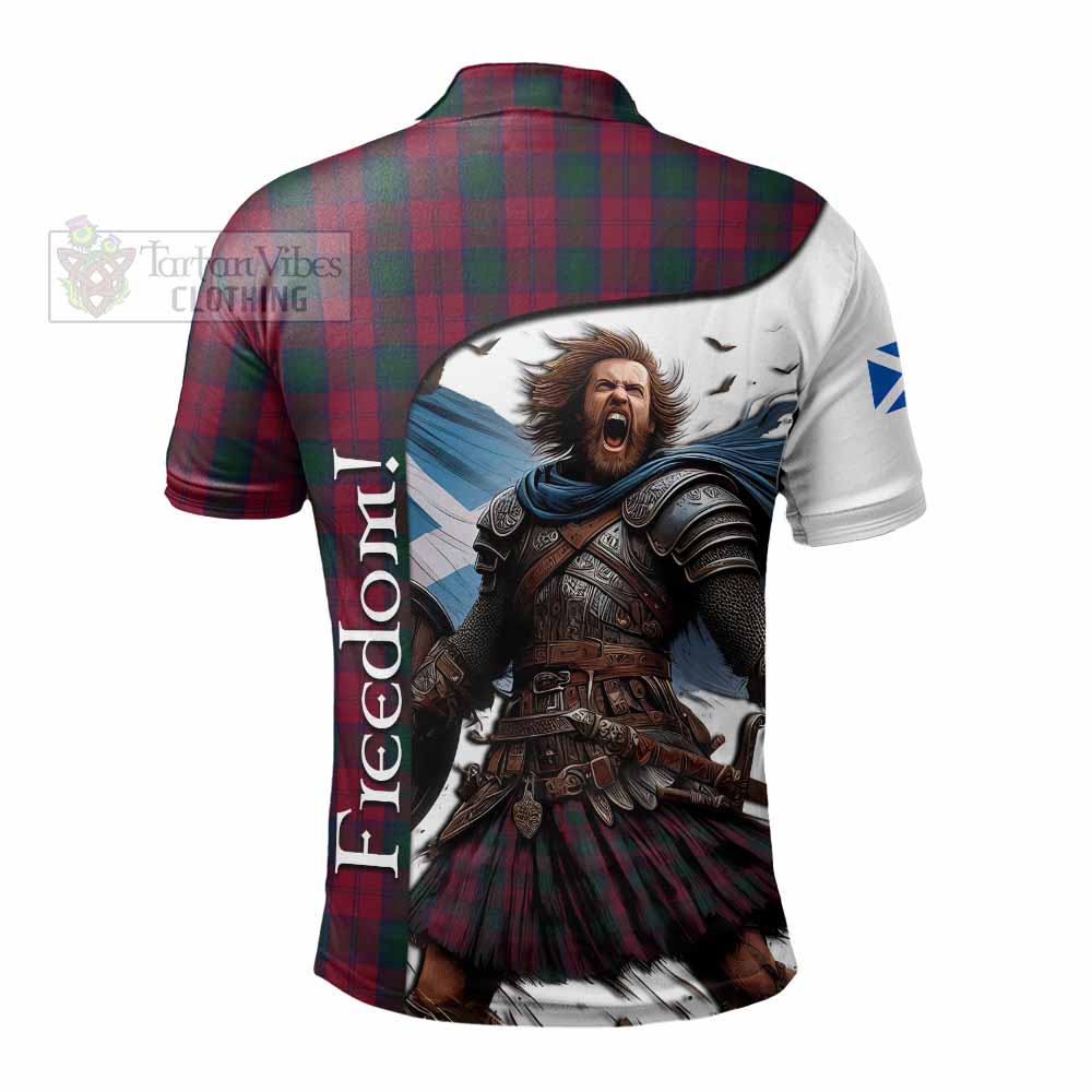 Tartan Vibes Clothing Lindsay Crest Tartan Polo Shirt Inspired by the Freedom of Scottish Warrior