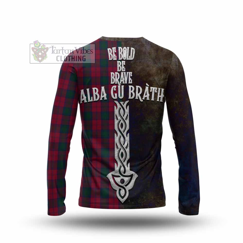 Tartan Vibes Clothing Lindsay Tartan Family Crest Long Sleeve T-Shirt Alba Gu Brath Be Brave Lion Ancient Style