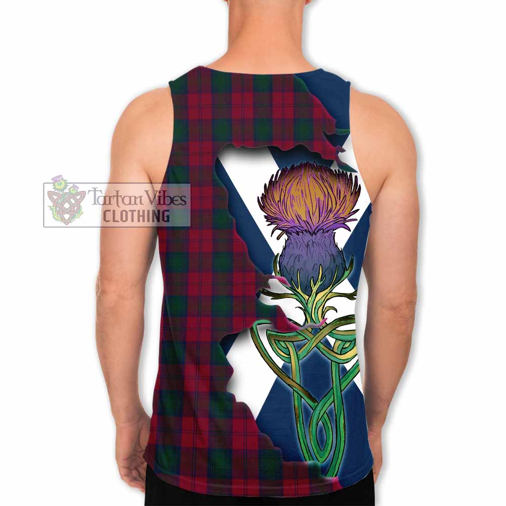 Tartan Vibes Clothing Lindsay Tartan Family Crest Men's Tank Top Scottish Thistle Celtic Inspired
