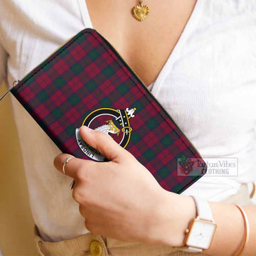Lindsay Tartan Women's Leather Wallet with Family Crest