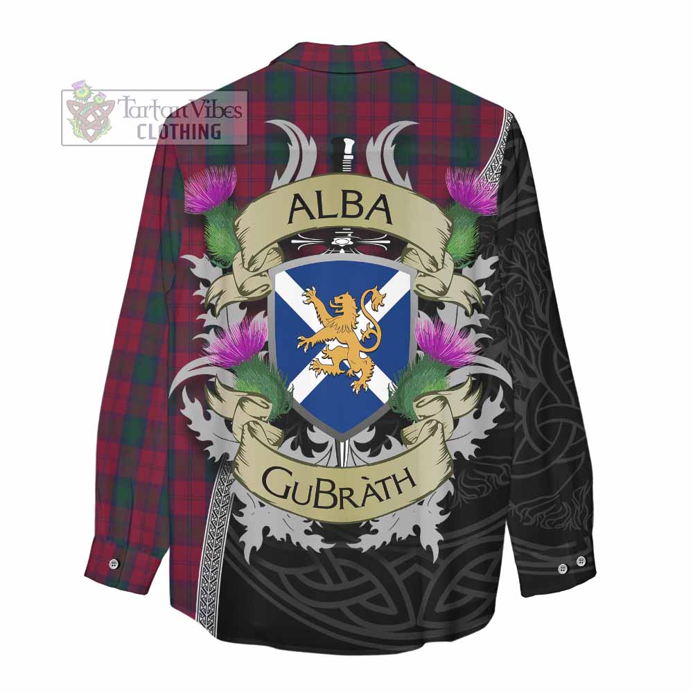 Tartan Vibes Clothing Lindsay Tartan Family Crest Women's Casual Shirt Lion Rampant Royal Thistle Shield Celtic Inspired