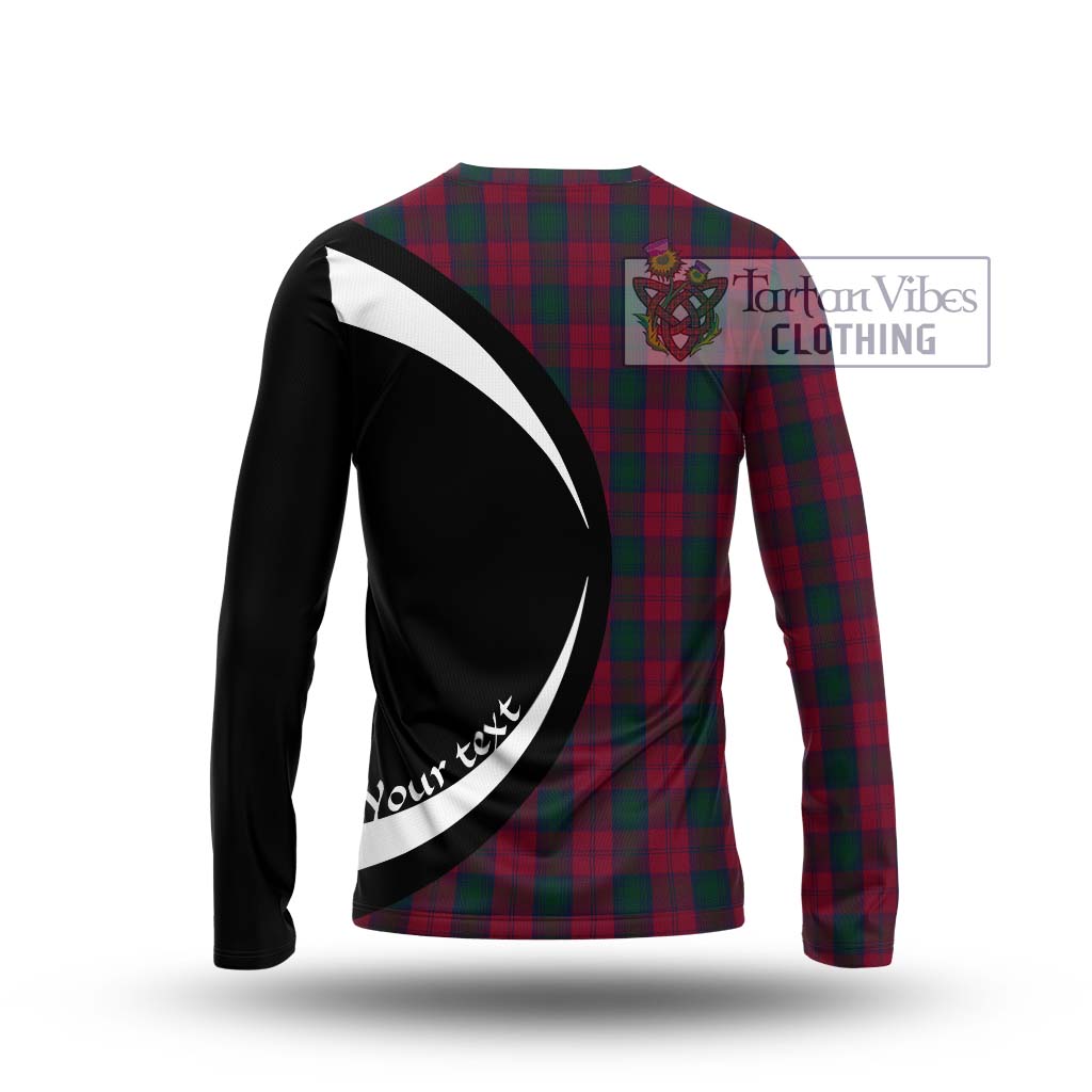 Lindsay Tartan Long Sleeve T-Shirt with Family Crest Circle Style - Tartan Vibes Clothing