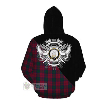Tartan Vibes Clothing Lindsay Tartan Cotton Hoodie with Family Crest and Military Logo Style