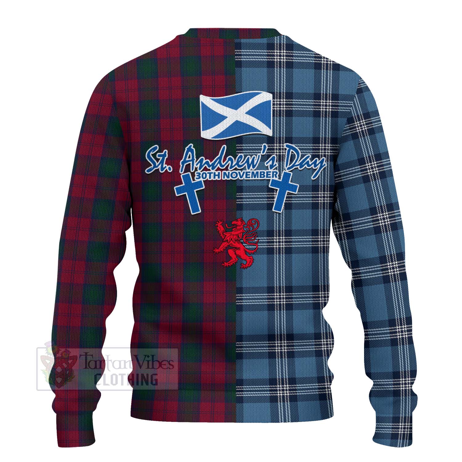 Tartan Vibes Clothing Lindsay Tartan Knitted Sweater Happy St. Andrew's Day Half Tartan Style
