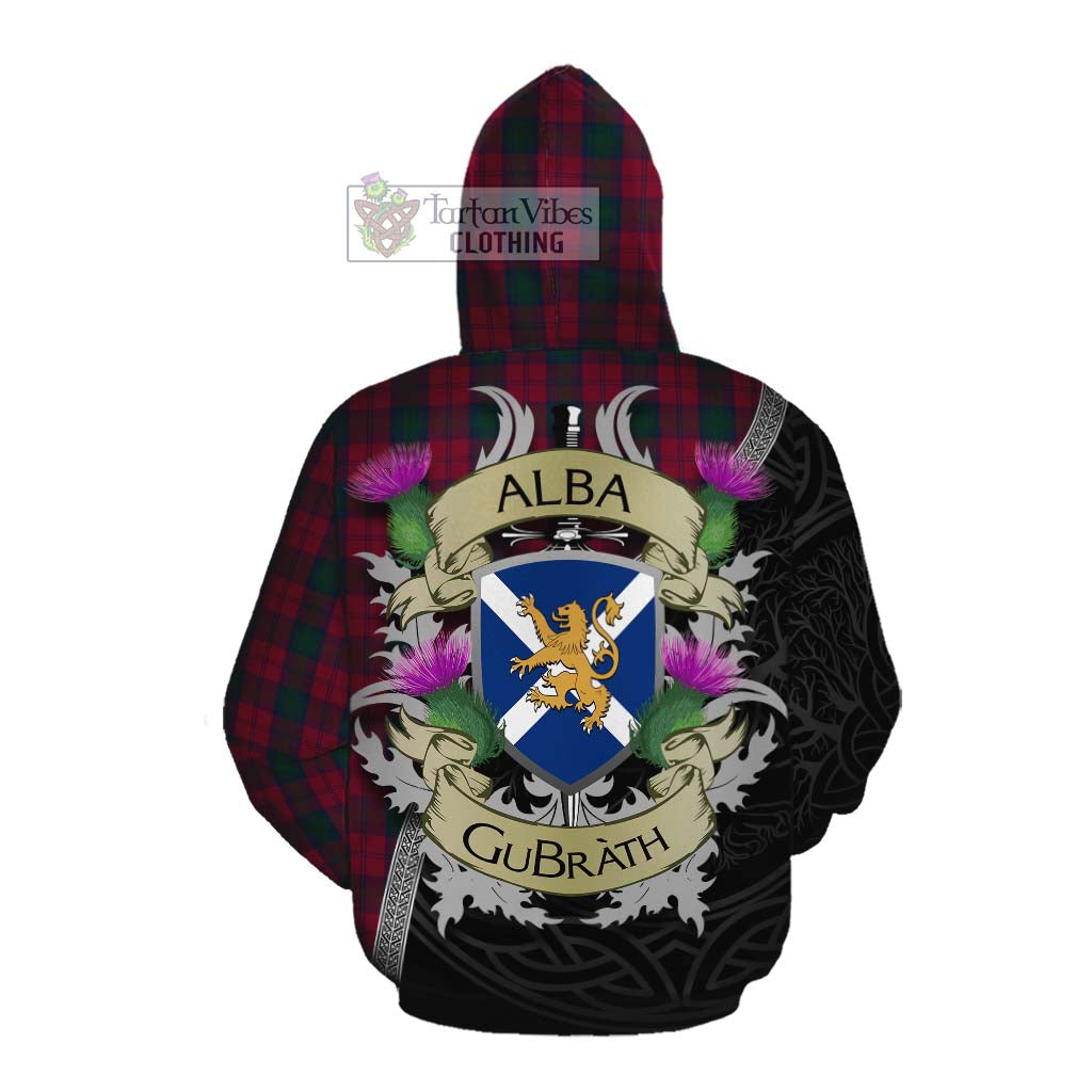 Tartan Vibes Clothing Lindsay Tartan Family Crest Cotton Hoodie Lion Rampant Royal Thistle Shield Celtic Inspired