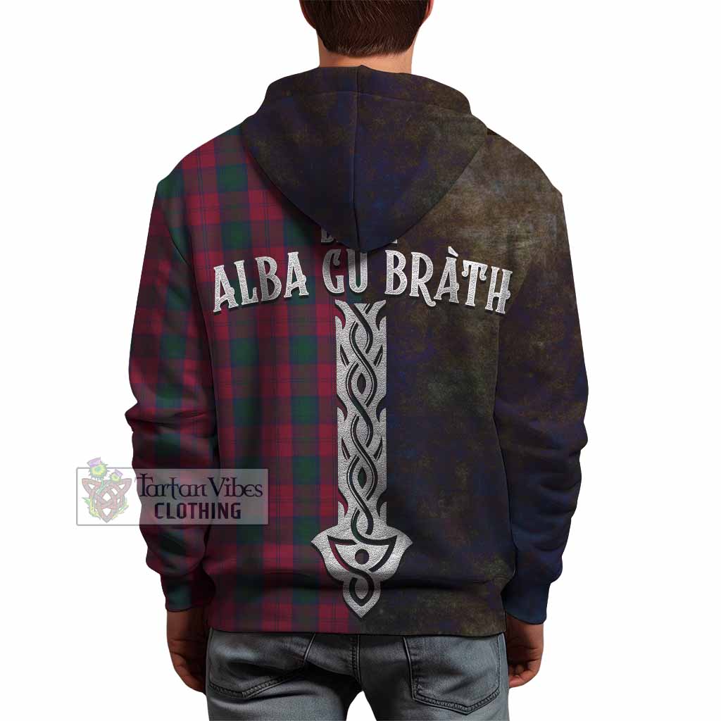 Tartan Vibes Clothing Lindsay Tartan Family Crest Hoodie Alba Gu Brath Be Brave Lion Ancient Style
