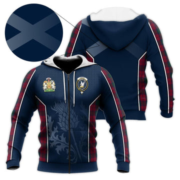 Lindsay Tartan Knitted Hoodie with Family Crest and Scottish Thistle Vibes Sport Style