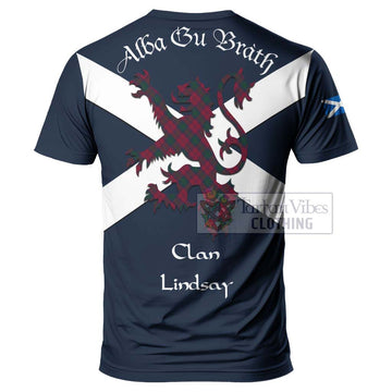 Tartan Vibes Clothing Lindsay Tartan Lion Rampant T-Shirt – Proudly Display Your Heritage with Alba Gu Brath and Clan Name