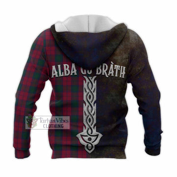 Lindsay Tartan Family Crest Knitted Hoodie Alba Gu Brath Be Brave Lion Ancient Style