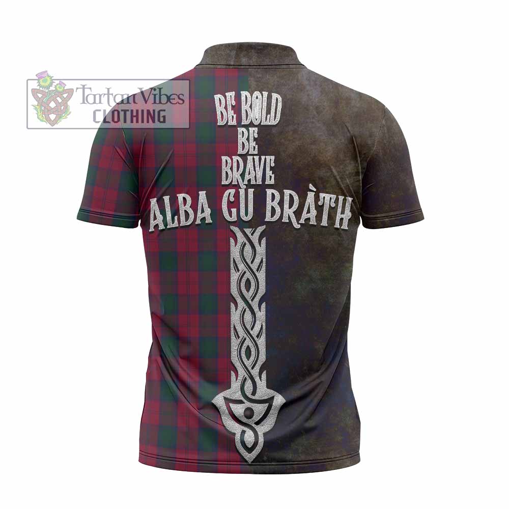 Tartan Vibes Clothing Lindsay Tartan Family Crest Zipper Polo Shirt Alba Gu Brath Be Brave Lion Ancient Style