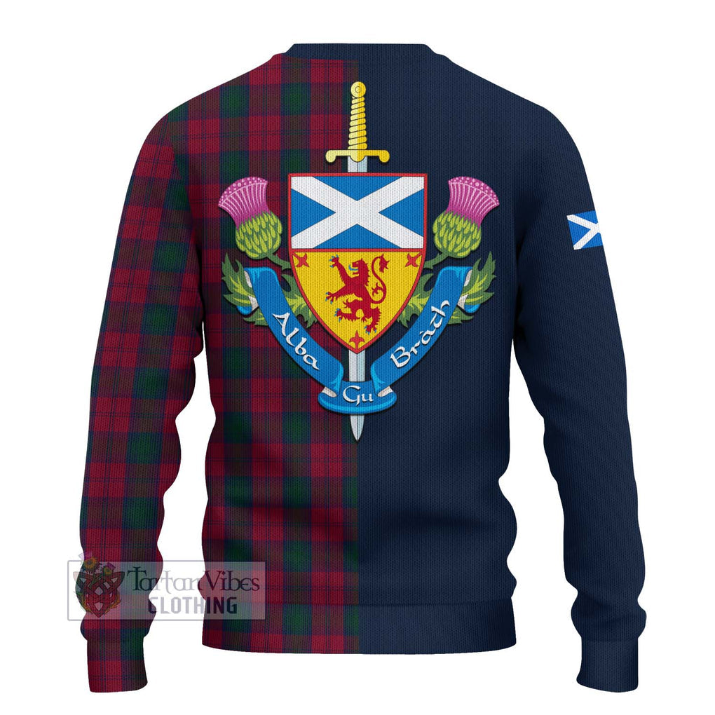 Tartan Vibes Clothing Lindsay Tartan Knitted Sweater with Scottish Lion Royal Arm Half Style