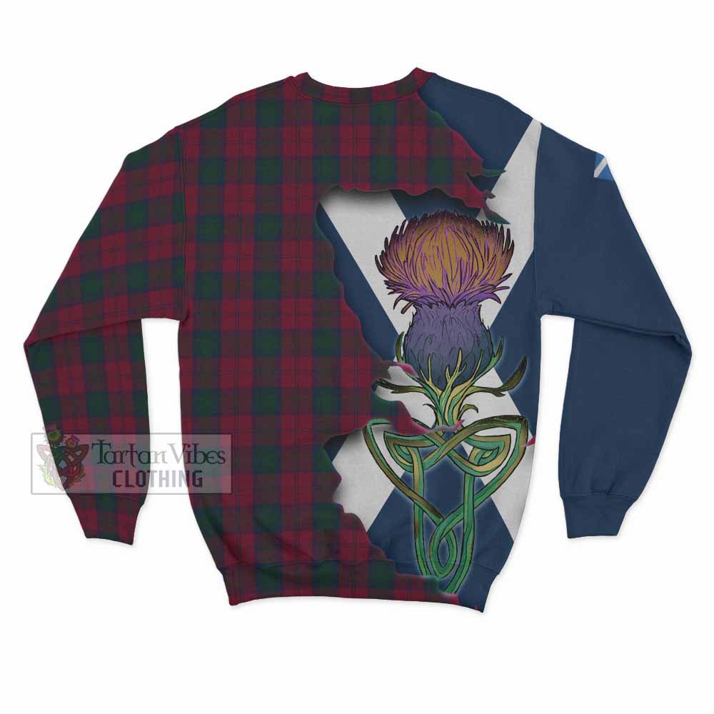 Tartan Vibes Clothing Lindsay Tartan Family Crest Sweatshirt Scottish Thistle Celtic Inspired