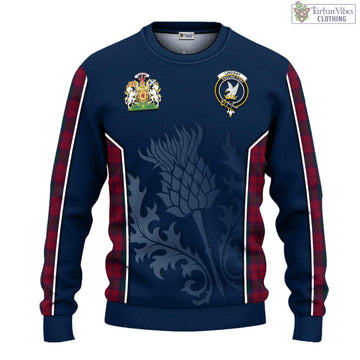 Lindsay Tartan Knitted Sweatshirt with Family Crest and Scottish Thistle Vibes Sport Style