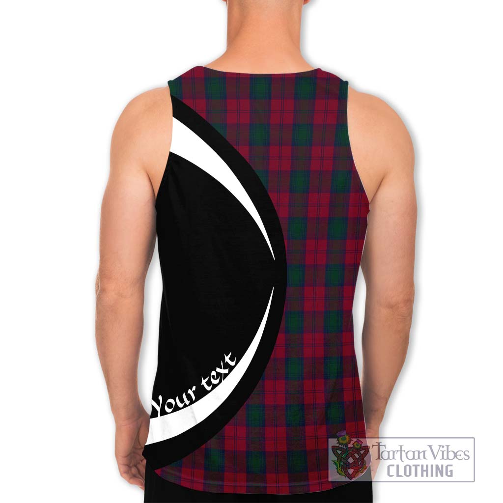 Lindsay Tartan Men's Tank Top with Family Crest Circle Style - Tartan Vibes Clothing