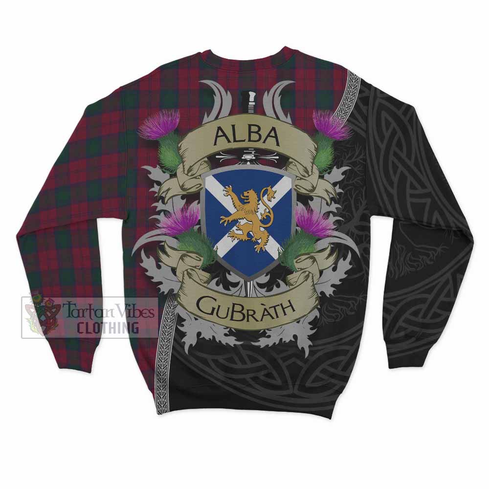 Tartan Vibes Clothing Lindsay Tartan Family Crest Sweatshirt Lion Rampant Royal Thistle Shield Celtic Inspired