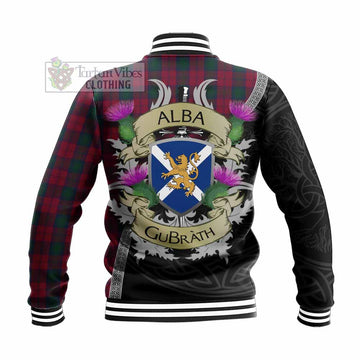Lindsay Tartan Family Crest Baseball Jacket Lion Rampant Royal Thistle Shield Celtic Inspired