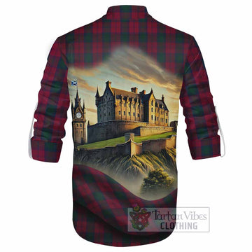 Tartan Vibes Clothing Lindsay Tartan Family Crest Ghillie Kilt Shirt with Scottish Ancient Castle Style