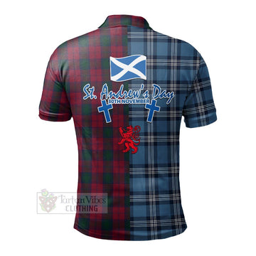 Lindsay Tartan Polo Shirt Happy St. Andrew's Day Half Tartan Style