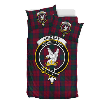 Lindsay Tartan Bedding Set with Family Crest