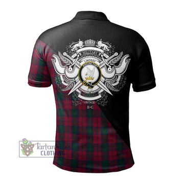 Lindsay Tartan Polo Shirt with Family Crest and Military Logo Style - Tartanvibesclothing Shop