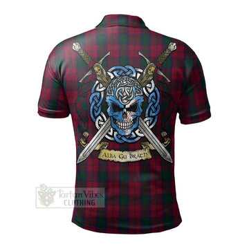 Lindsay Tartan Polo Shirt with Family Crest Celtic Skull Style