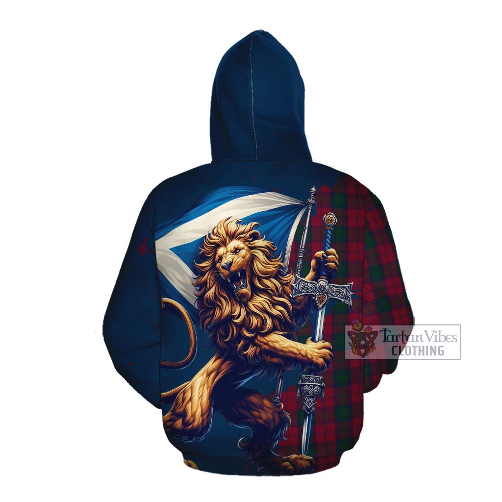 Tartan Vibes Clothing Lindsay Tartan Family Crest Cotton Hoodie with Scottish Majestic Lion