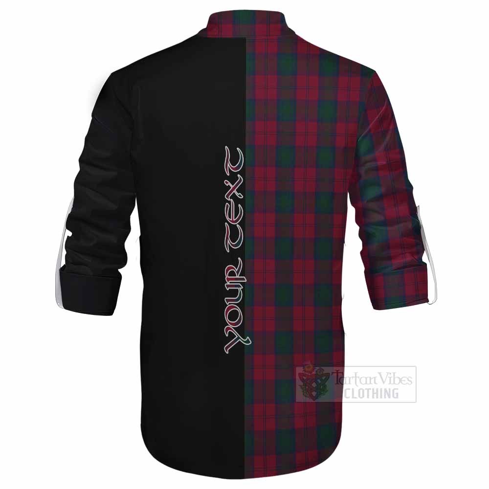 Tartan Vibes Clothing Lindsay Tartan Ghillie Kilt Shirt with Family Crest and Half Of Me Style