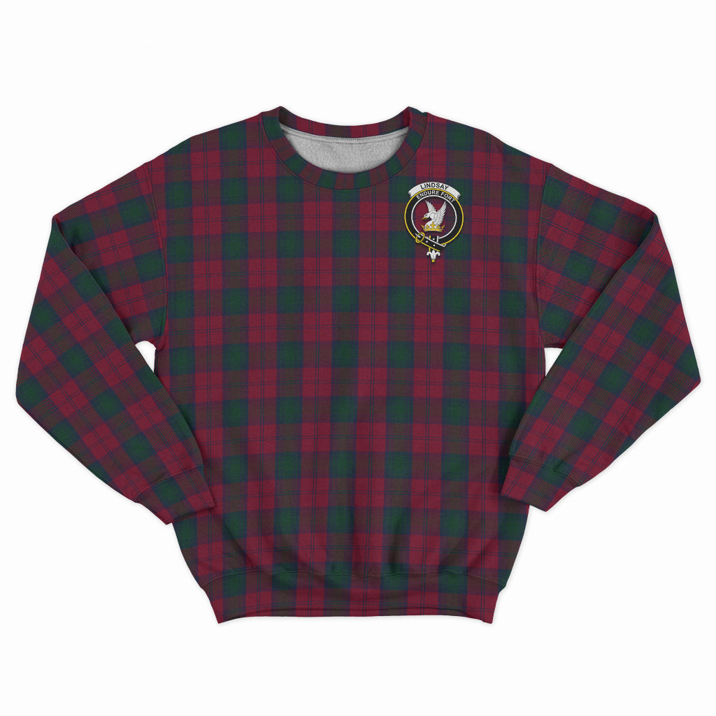 Lindsay Tartan Sweatshirt with Family Crest - Tartan Vibes Clothing