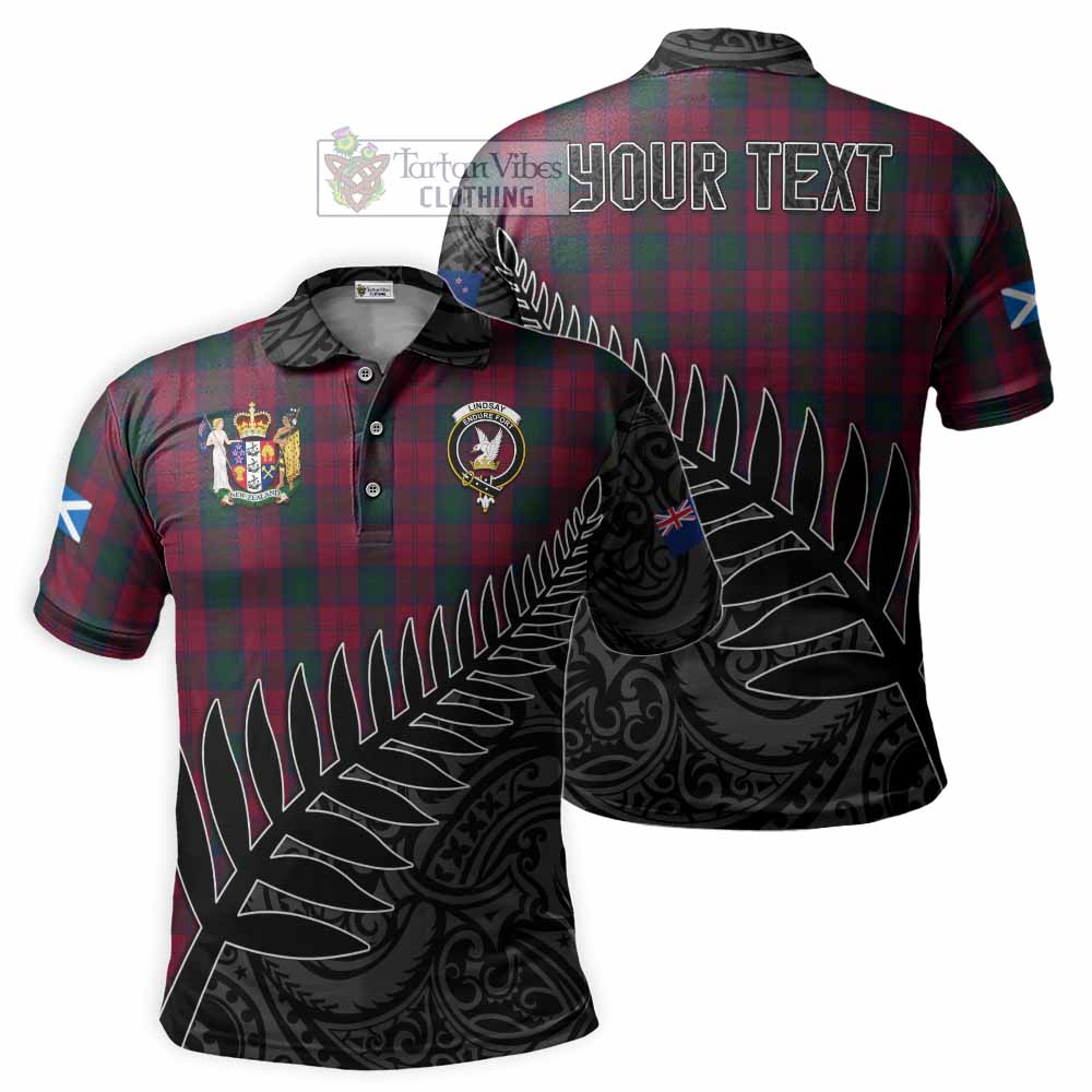 Lindsay Crest Tartan Polo Shirt with New Zealand Silver Fern Half Style