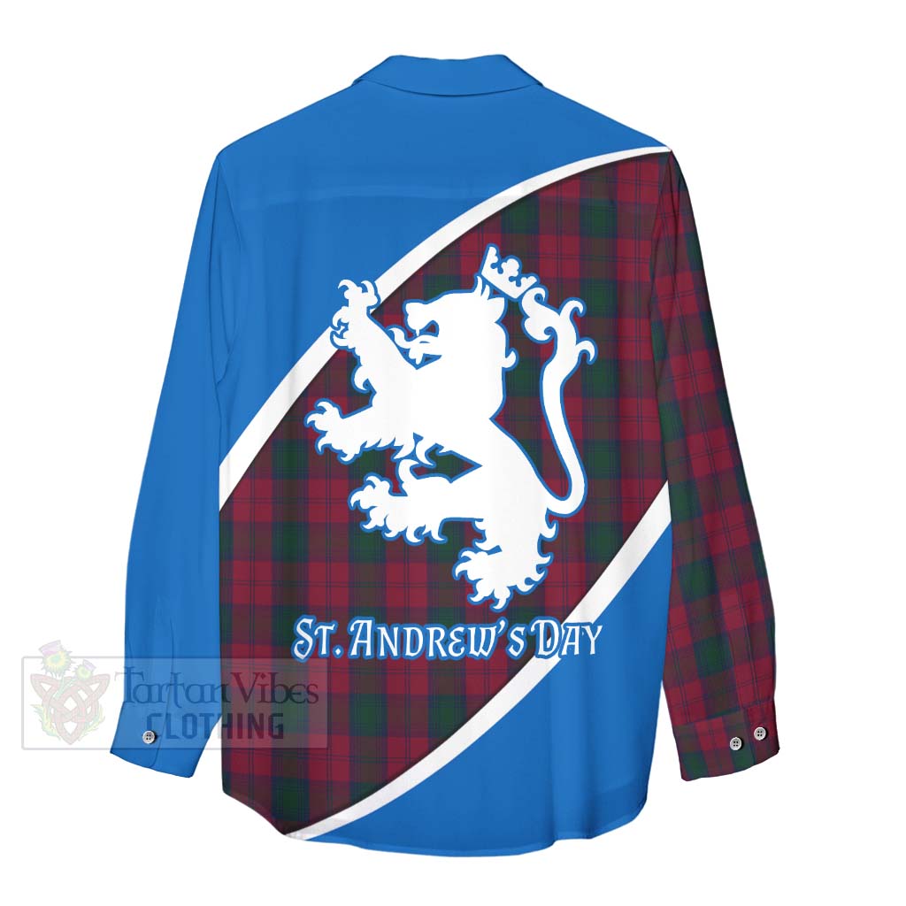 Tartan Vibes Clothing Lindsay Family Crest Tartan Women's Casual Shirt Celebrate Saint Andrew's Day in Style