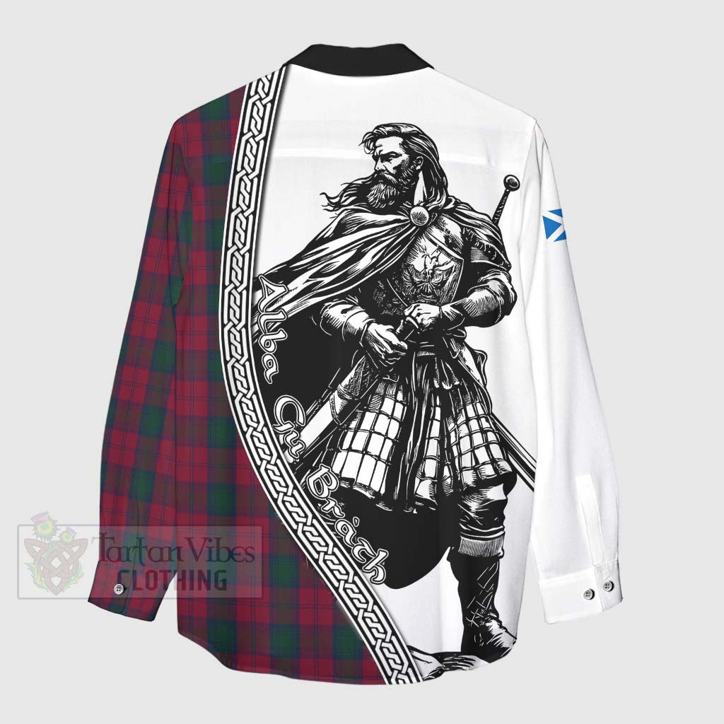 Tartan Vibes Clothing Lindsay Tartan Clan Crest Women's Casual Shirt with Highlander Warrior Celtic Style