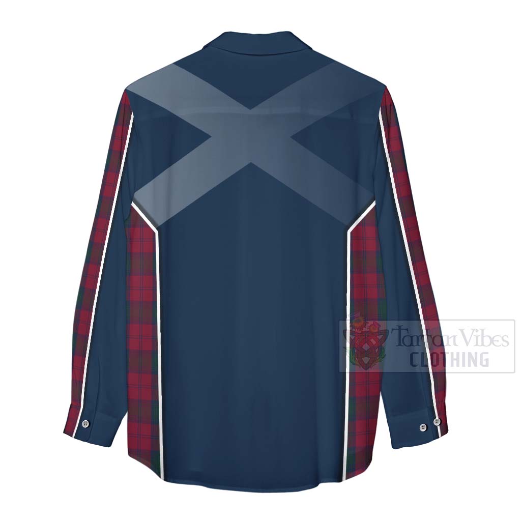 Tartan Vibes Clothing Lindsay Tartan Women's Casual Shirt with Family Crest and Scottish Thistle Vibes Sport Style