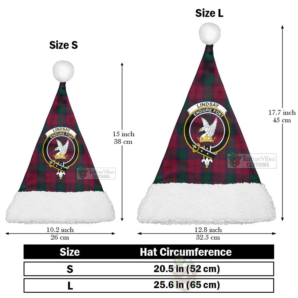 Tartan Vibes Clothing Lindsay Tartan Christmas Santa Hats with Family Crest