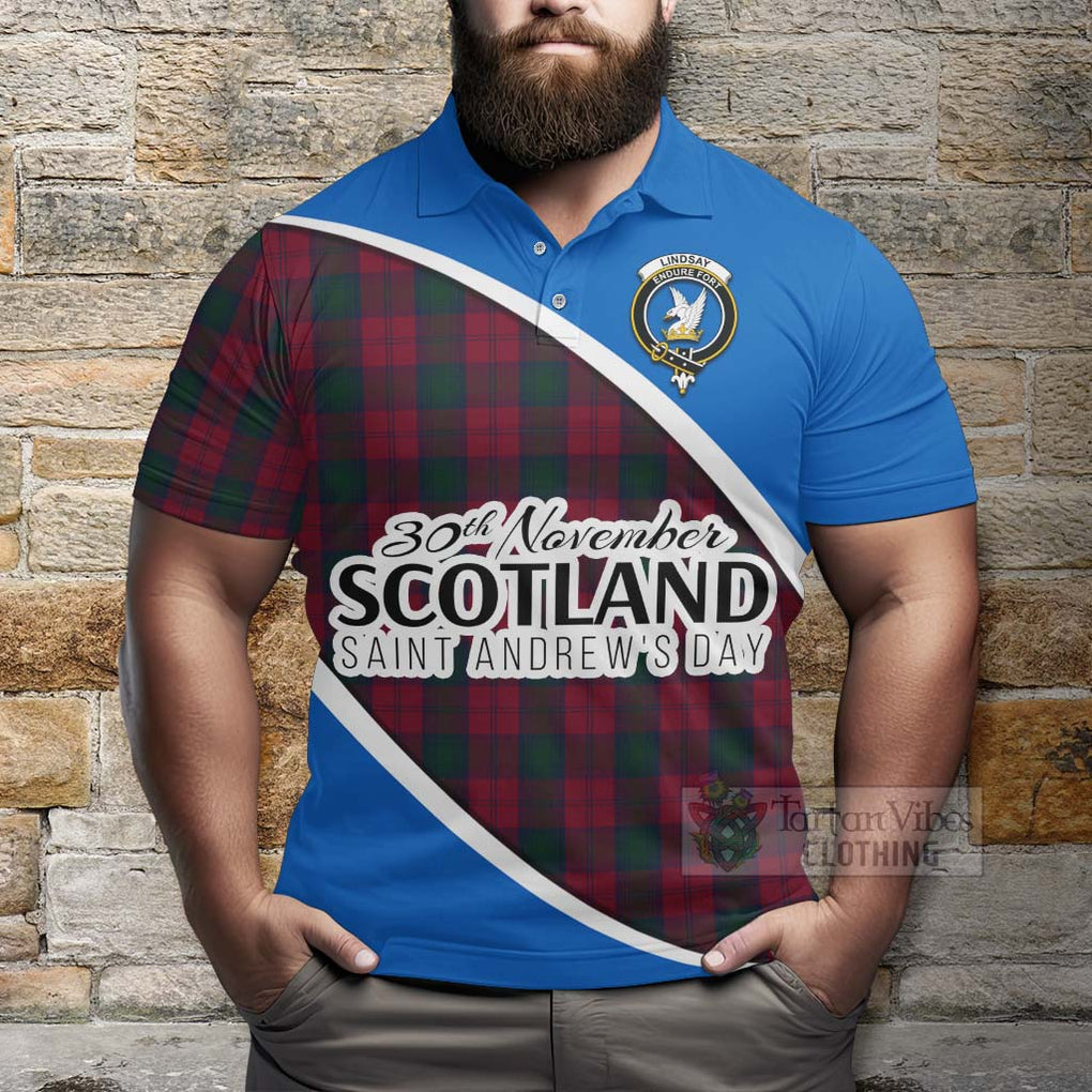 Tartan Vibes Clothing Lindsay Family Crest Tartan Polo Shirt Celebrate Saint Andrew's Day in Style