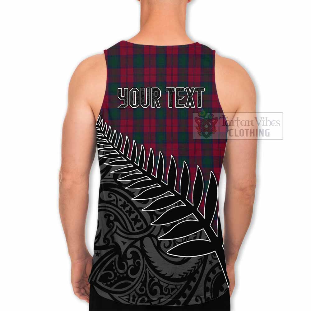Tartan Vibes Clothing Lindsay Crest Tartan Men's Tank Top with New Zealand Silver Fern Half Style