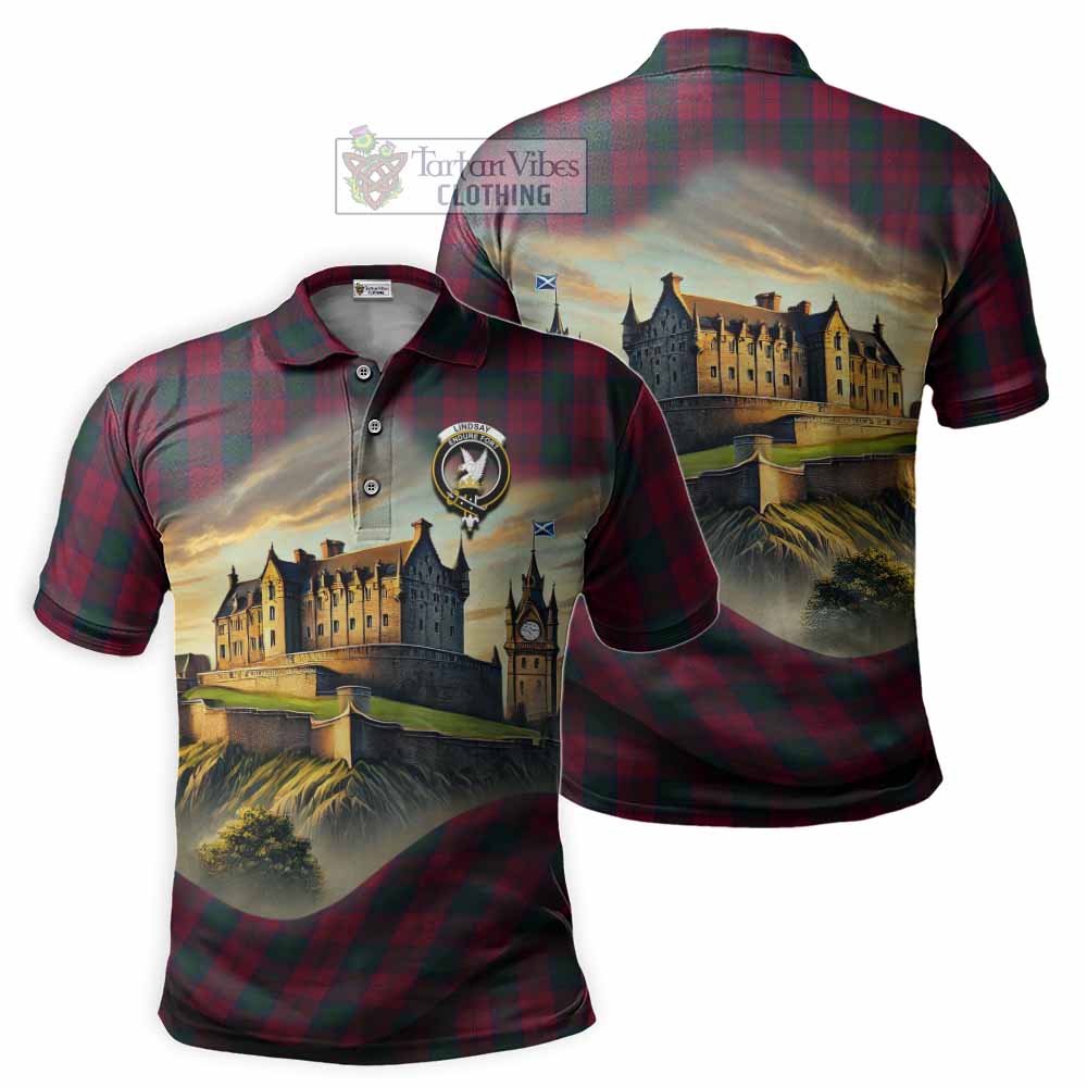 Tartan Vibes Clothing Lindsay Tartan Family Crest Polo Shirt with Scottish Ancient Castle Stype