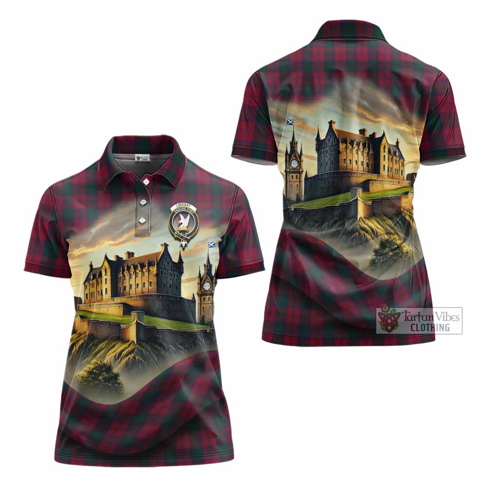 Tartan Vibes Clothing Lindsay Tartan Family Crest Women's Polo Shirt with Scottish Ancient Castle Stype