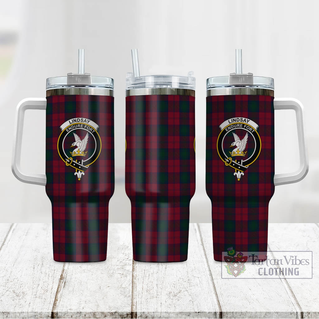 Tartan Vibes Clothing Lindsay Tartan and Family Crest Tumbler with Handle