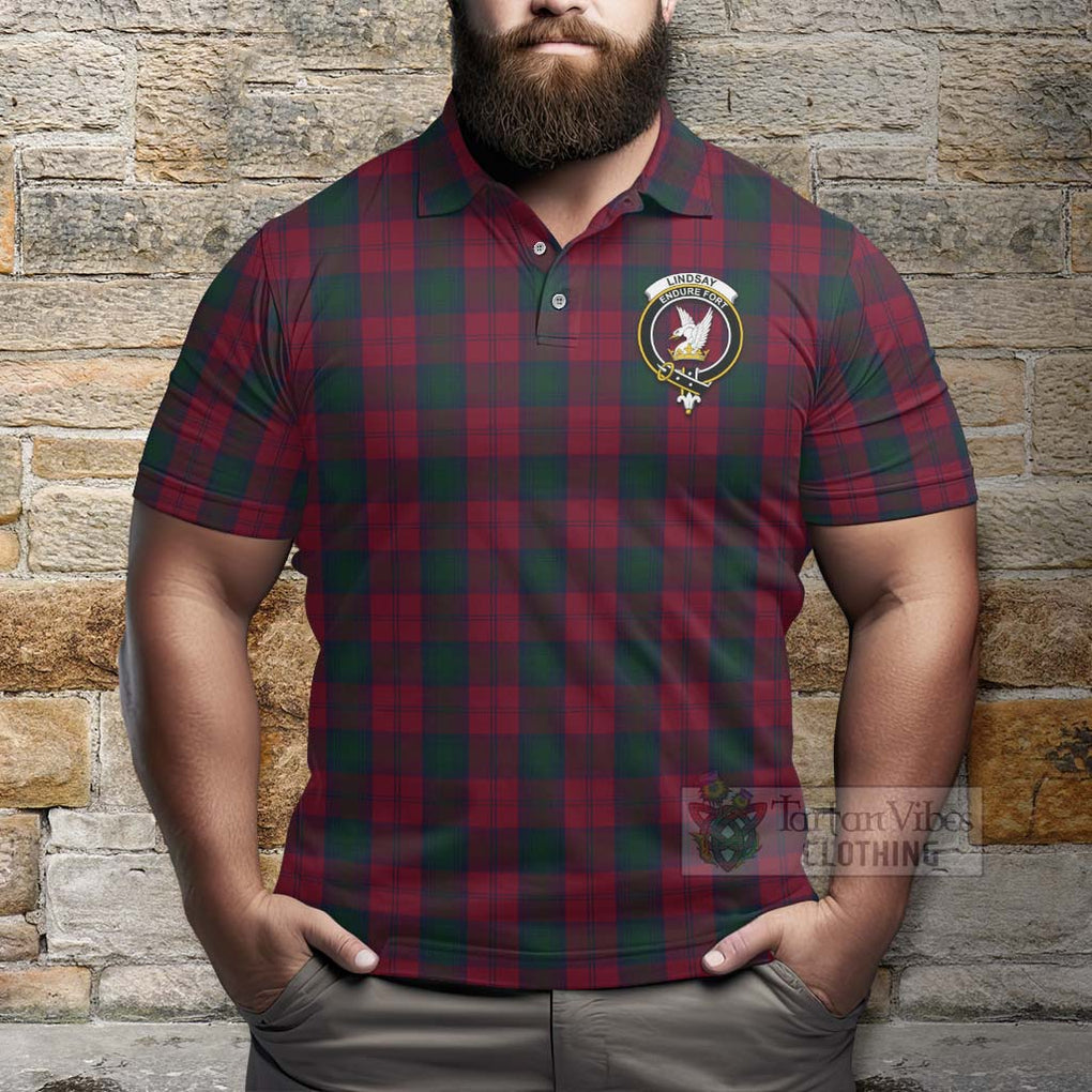 Tartan Vibes Clothing Lindsay Tartan Polo Shirt with Family Crest Celtic Skull Style