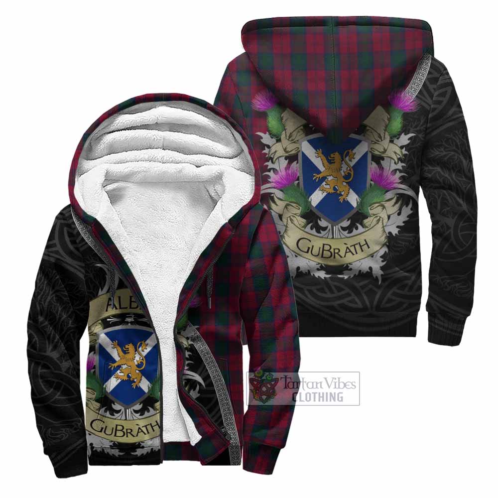 Tartan Vibes Clothing Lindsay Tartan Family Crest Sherpa Hoodie Lion Rampant Royal Thistle Shield Celtic Inspired