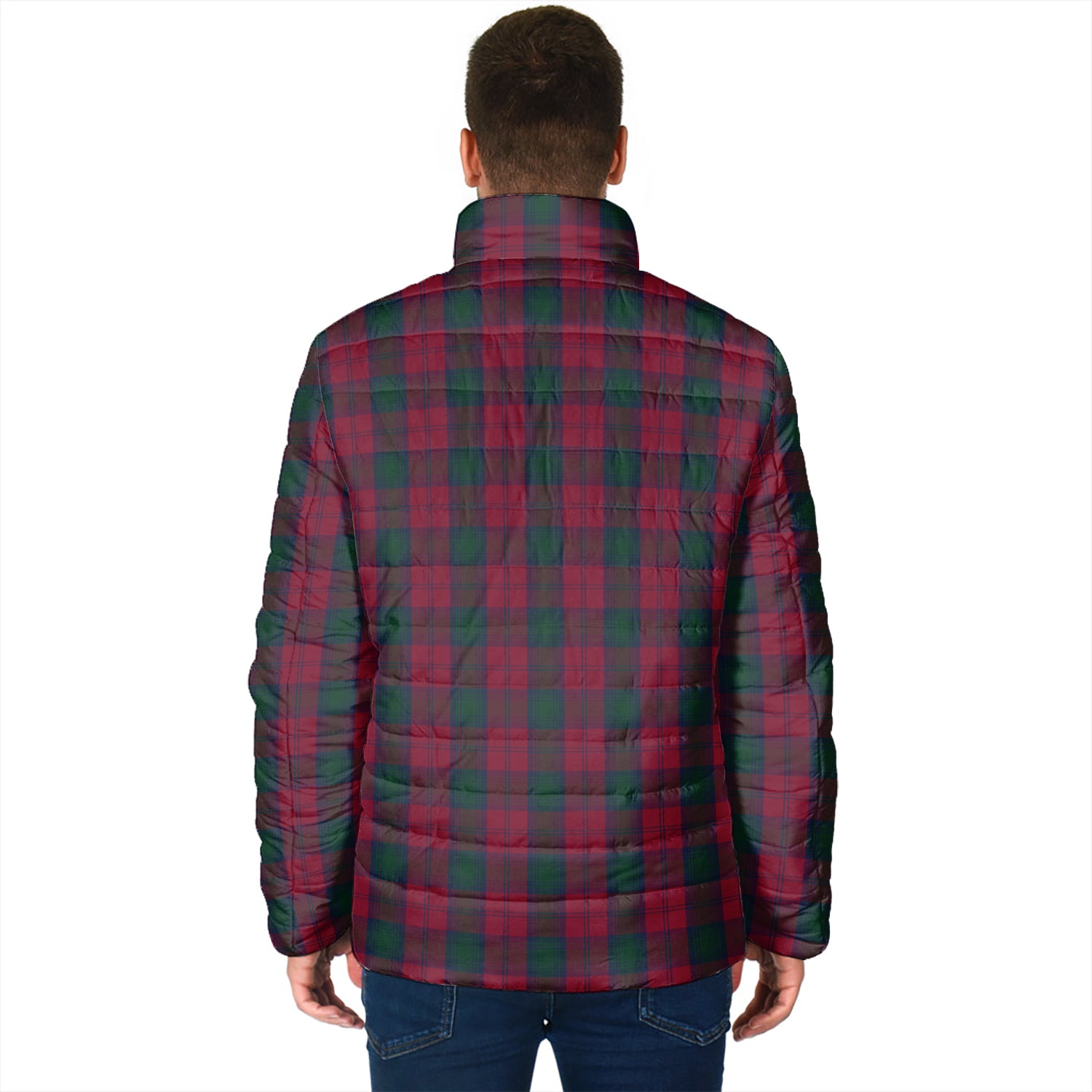 Lindsay Tartan Padded Jacket with Family Crest - Tartan Vibes Clothing
