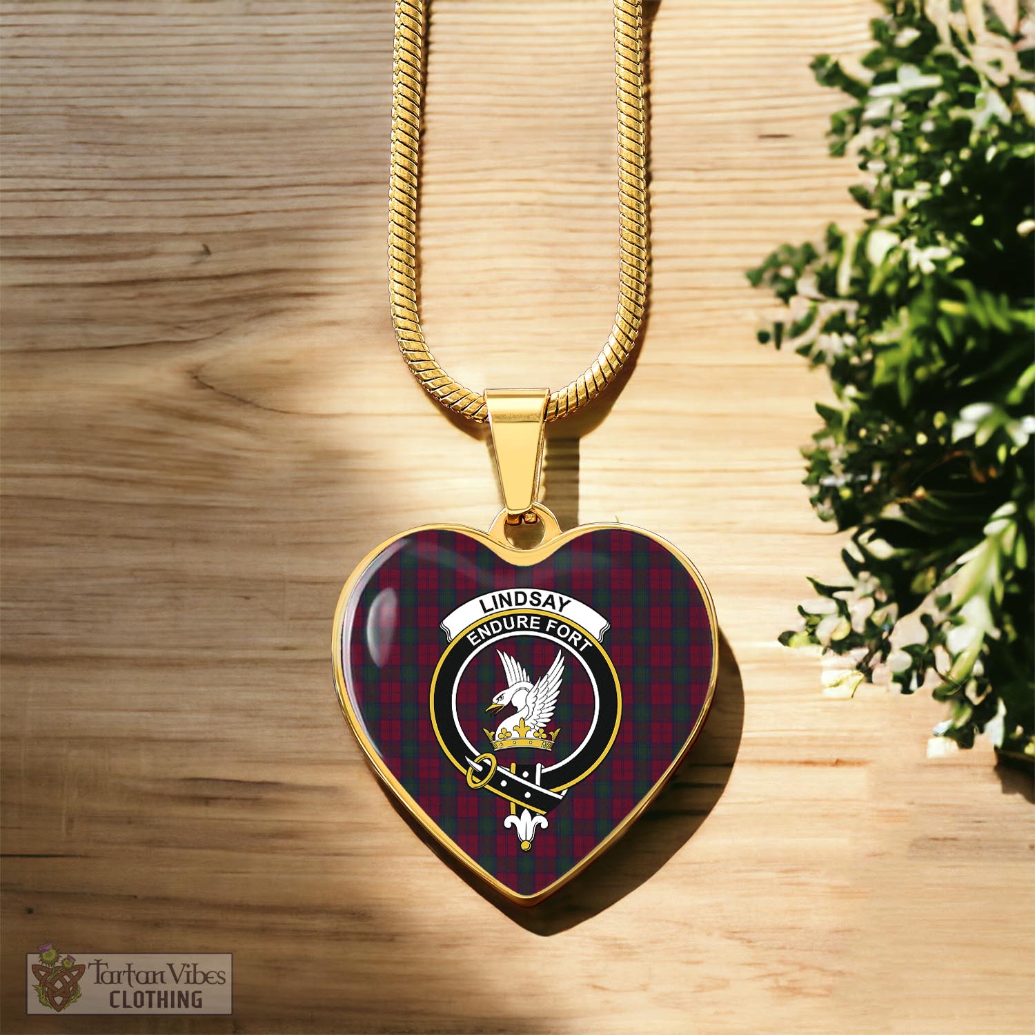 Tartan Vibes Clothing Lindsay Tartan Heart Necklace with Family Crest