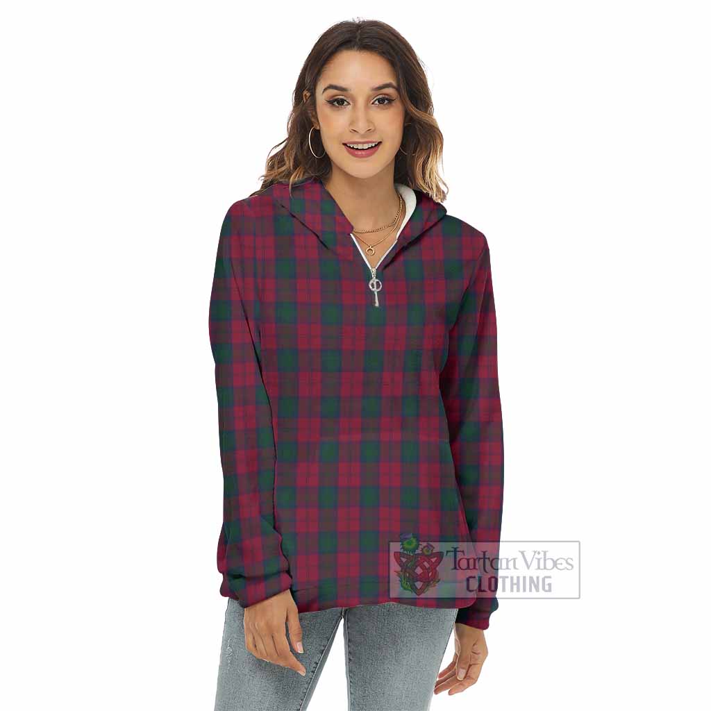 Tartan Vibes Clothing Lindsay Tartan Women's Borg  Half Zip Fleece Hoodie