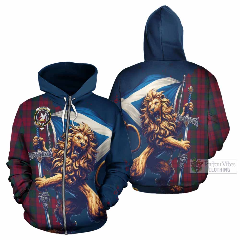 Lindsay Tartan Family Crest Hoodie with Scottish Majestic Lion