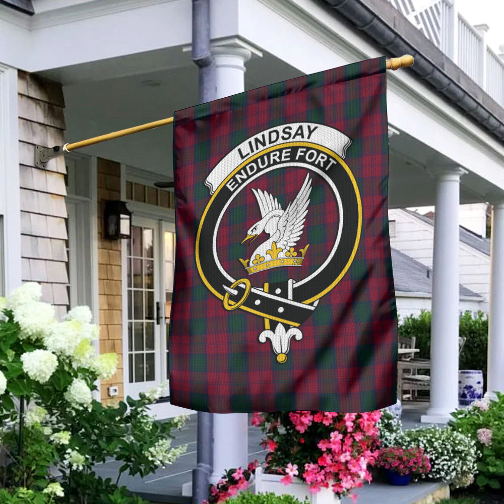 Lindsay Tartan Flag with Family Crest - Tartan Vibes Clothing