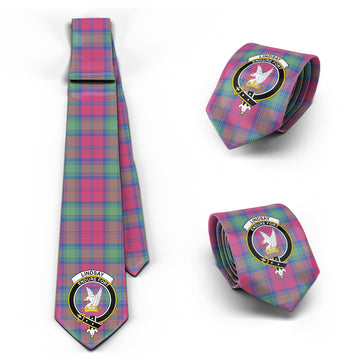 Lindsay Ancient Tartan Classic Necktie with Family Crest