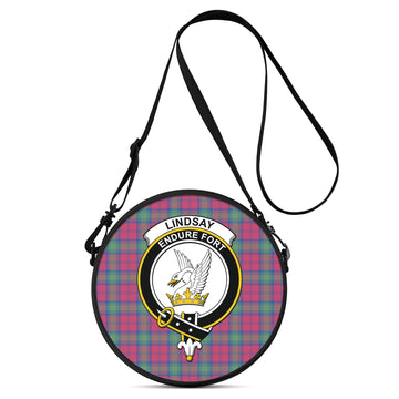 Lindsay Ancient Tartan Round Satchel Bags with Family Crest
